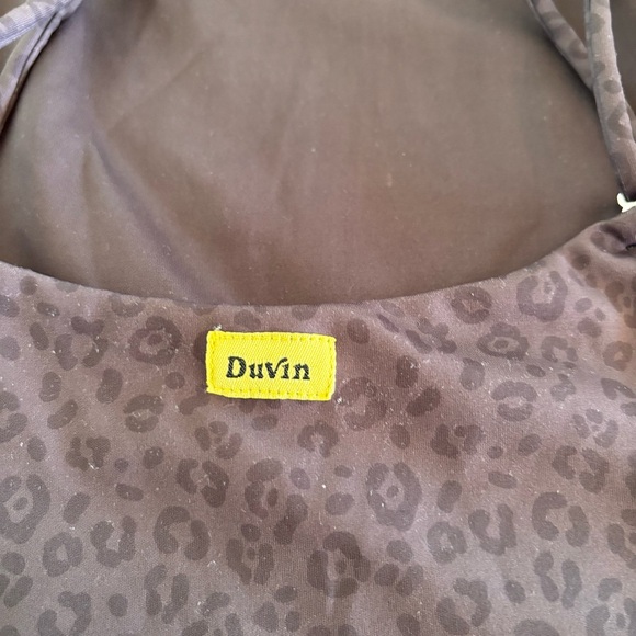 Duvin Black Cheetah One Piece Size Medium Cheeky Low Back Swim Bodysuit - Picture 6 of 8